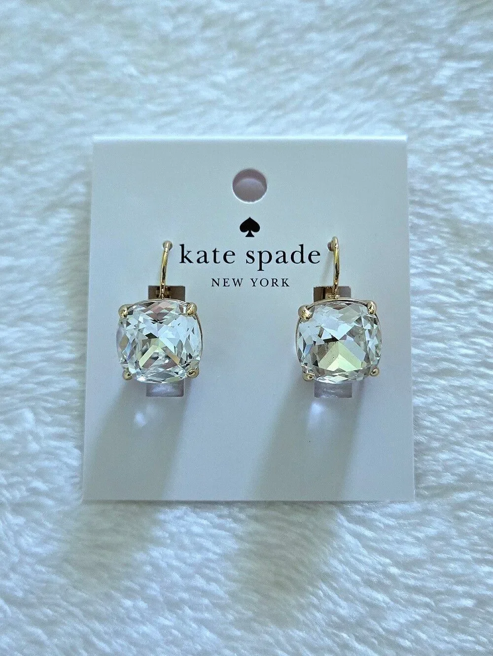Kate Spade♠️ Clear Faceted Crystal💎 Cushion Earrings